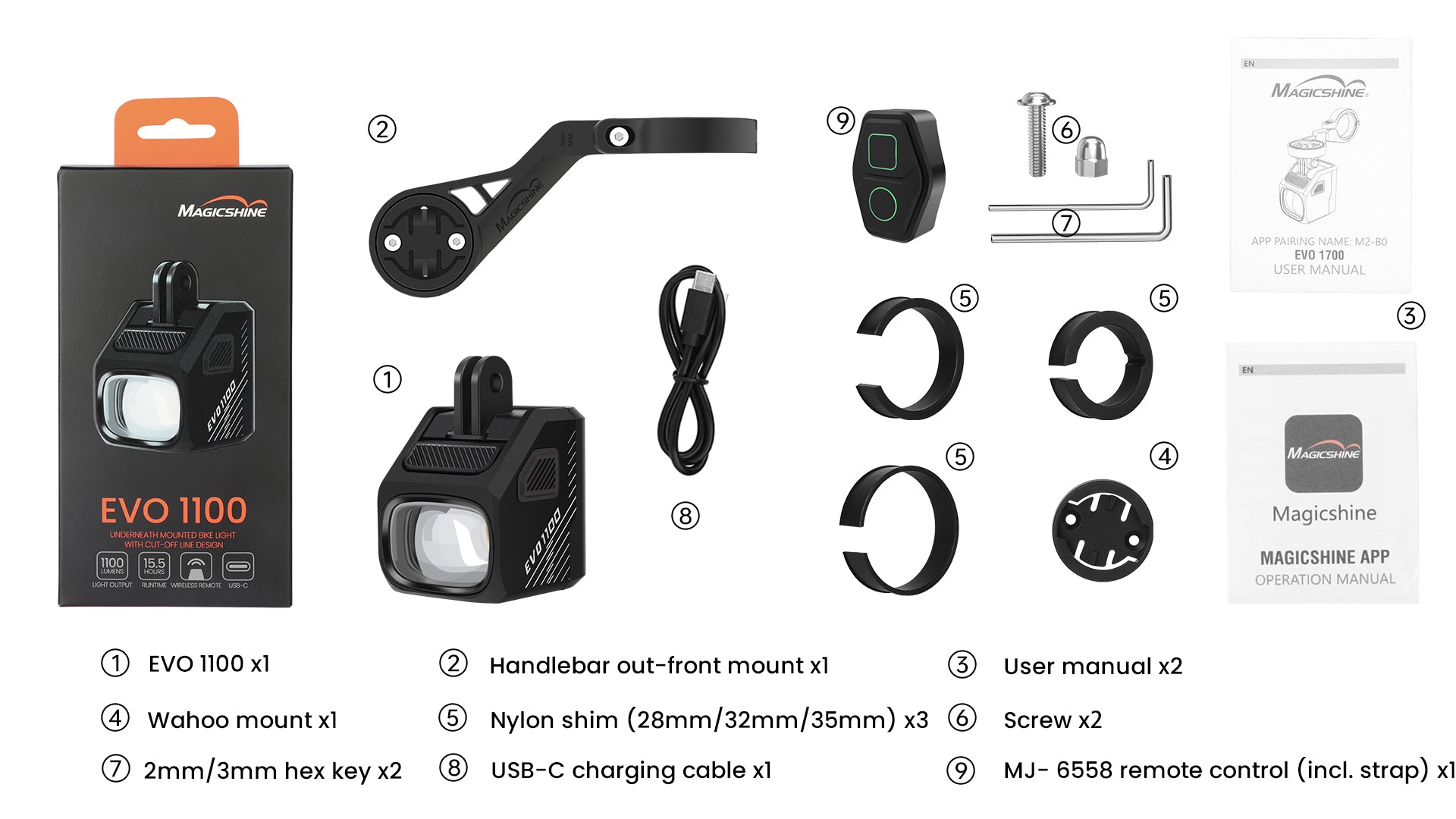 EVO 1100 Underneath Mounted Bike Front Light – Magicshine Bike Lights