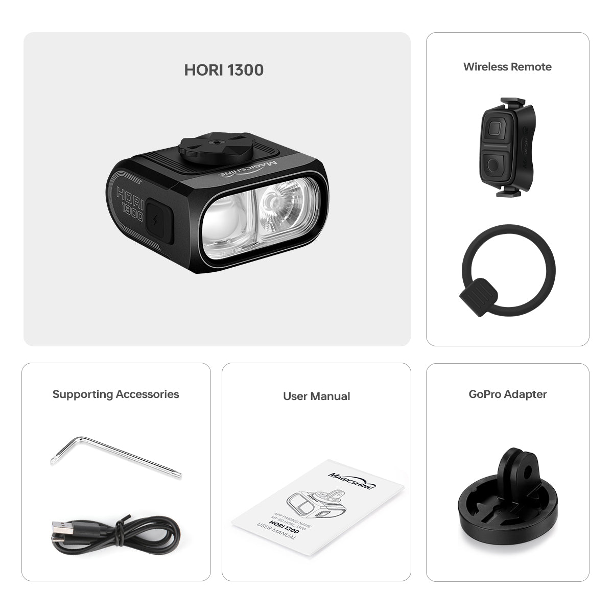 Phare Vélo Magicshine Hori 900 – 900 Lumens – Double Fixation – USB-C – Étanche IPX6 – Avec Application