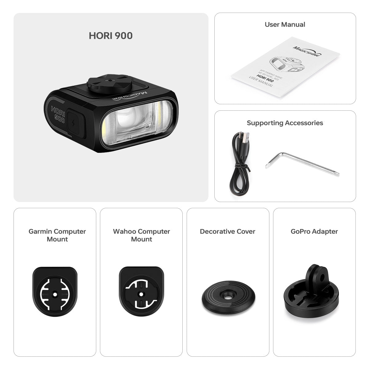 HORI 900 Bike Light - 900 Lumens Dual Mount LED Headlight – Magicshine ...